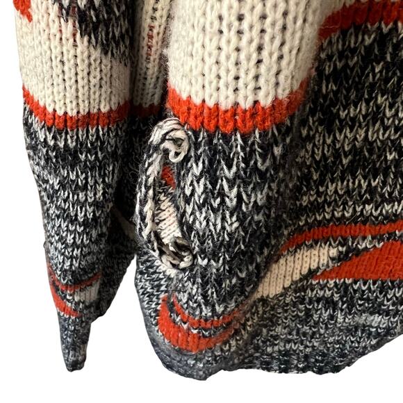 Vintage Dimension By Milford Black Aztec Southwestern Open Front Cardigan Medium - Picture 6 of 6